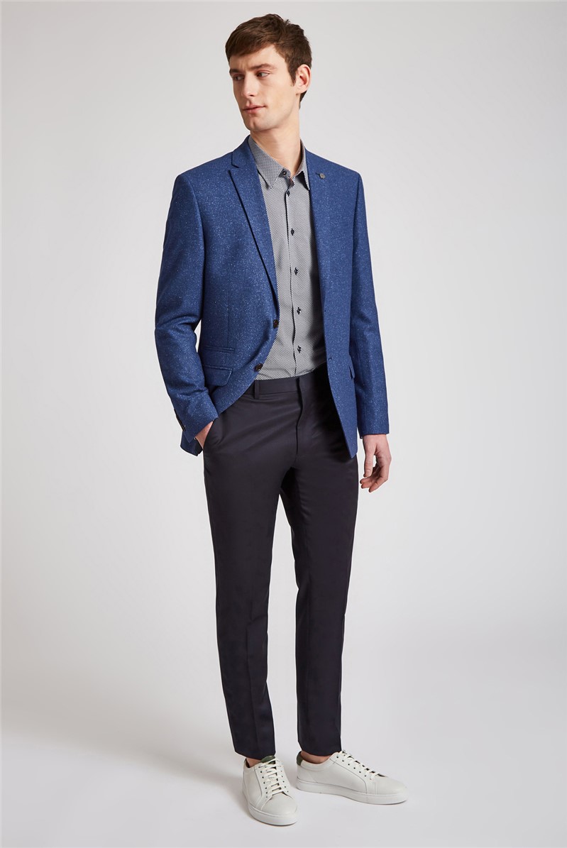  Slim Fit Bright Blue Speckle Jacket