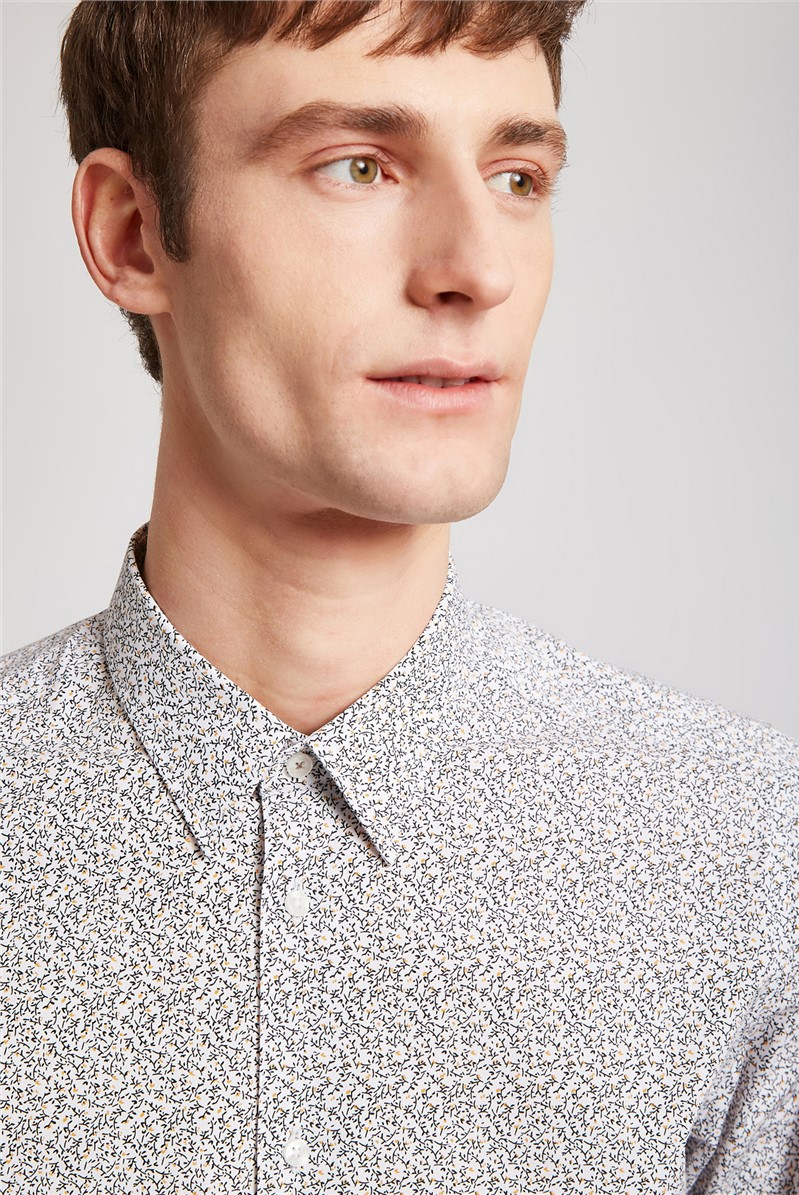  Slim Fit Single Cuff Anglia Mini Floral Shirt