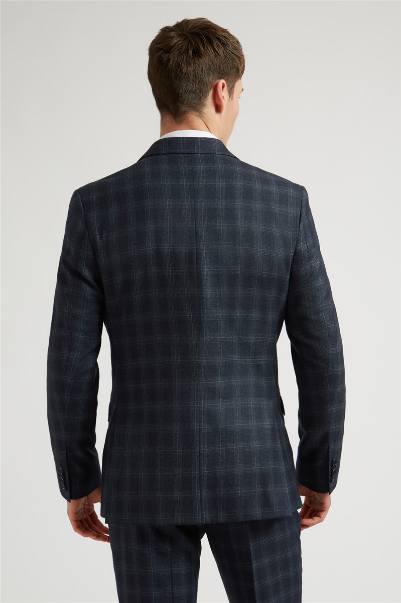 Ted Baker Regular Fit Navy with Teal Check Jacket