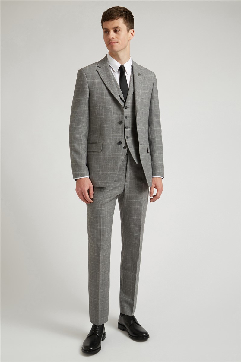  Brushed Grey Prince of Wales Check Jacket