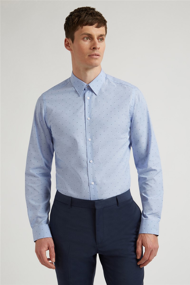  Blue Coupe Dot Slim Fit Shirt