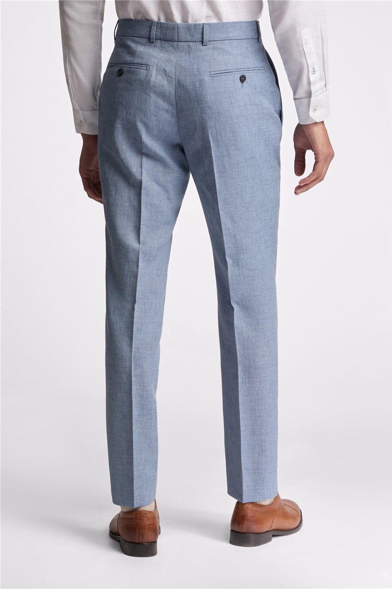  Slim Fit Hydra Blue Linen Suit