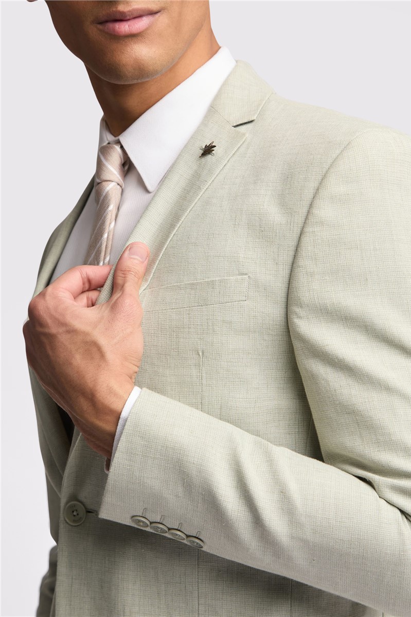  Slim Fit Leo Pistachio Linen Suit