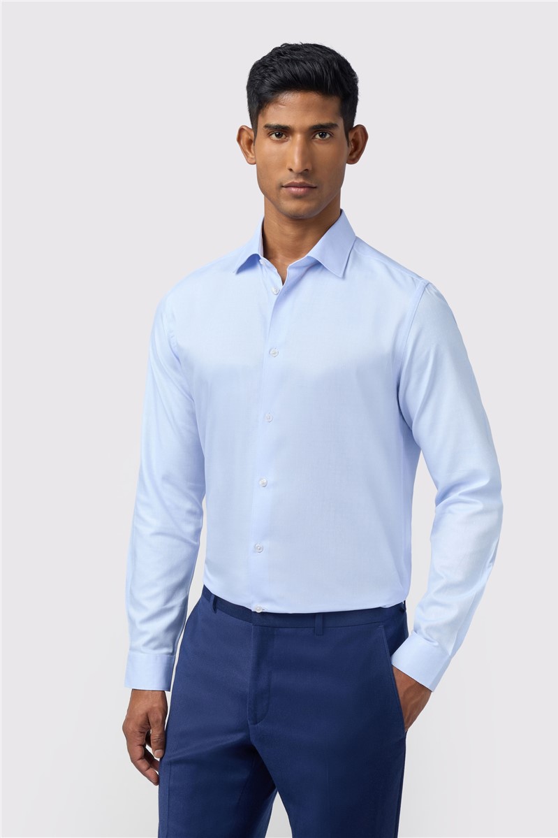  Slim Fit Triton Light Blue Micro Dot Shirt