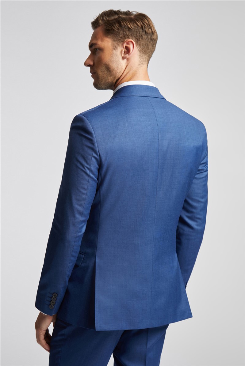  Slim Fit Cobalt Sharkskin Waistcoat