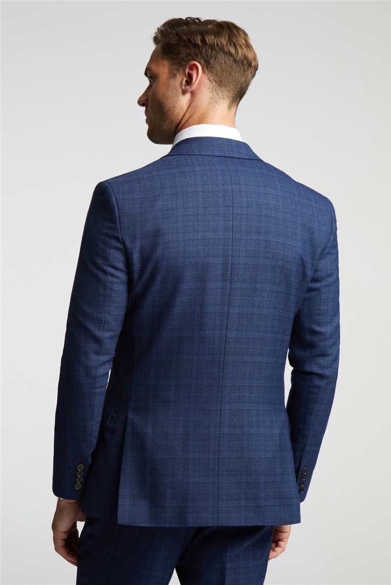  TED BAKER SLIM FIT NAVY SOFT CHECK JACKET