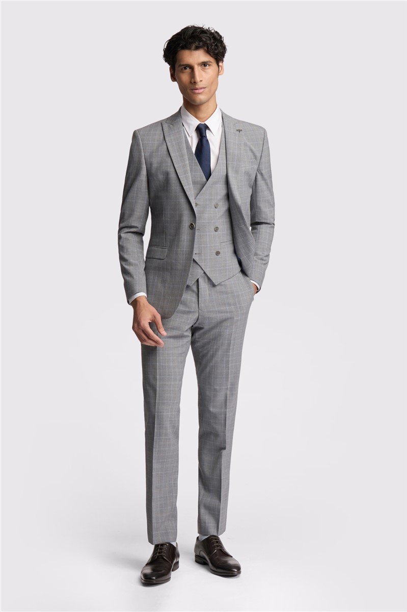  Slim Fit Bredon Grey Blue Check Trouser