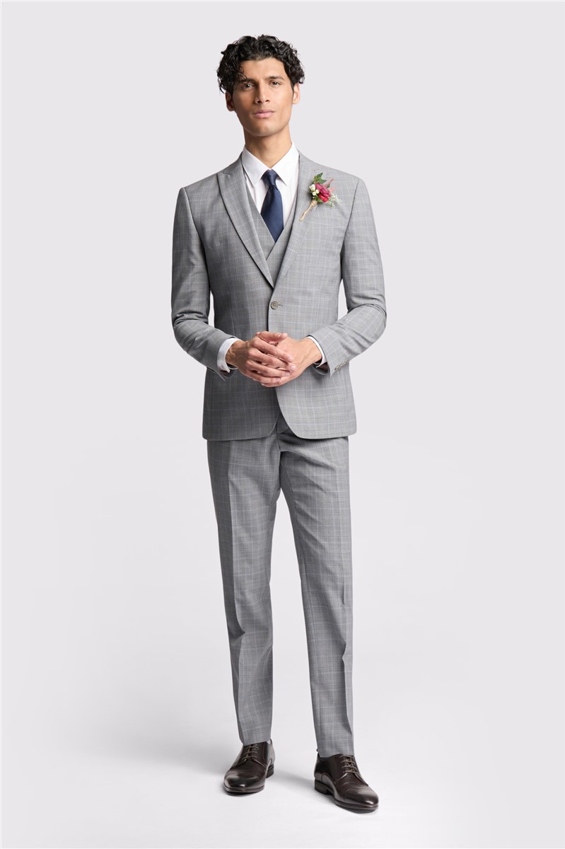  Slim Fit Bredon Grey Blue Check Trouser