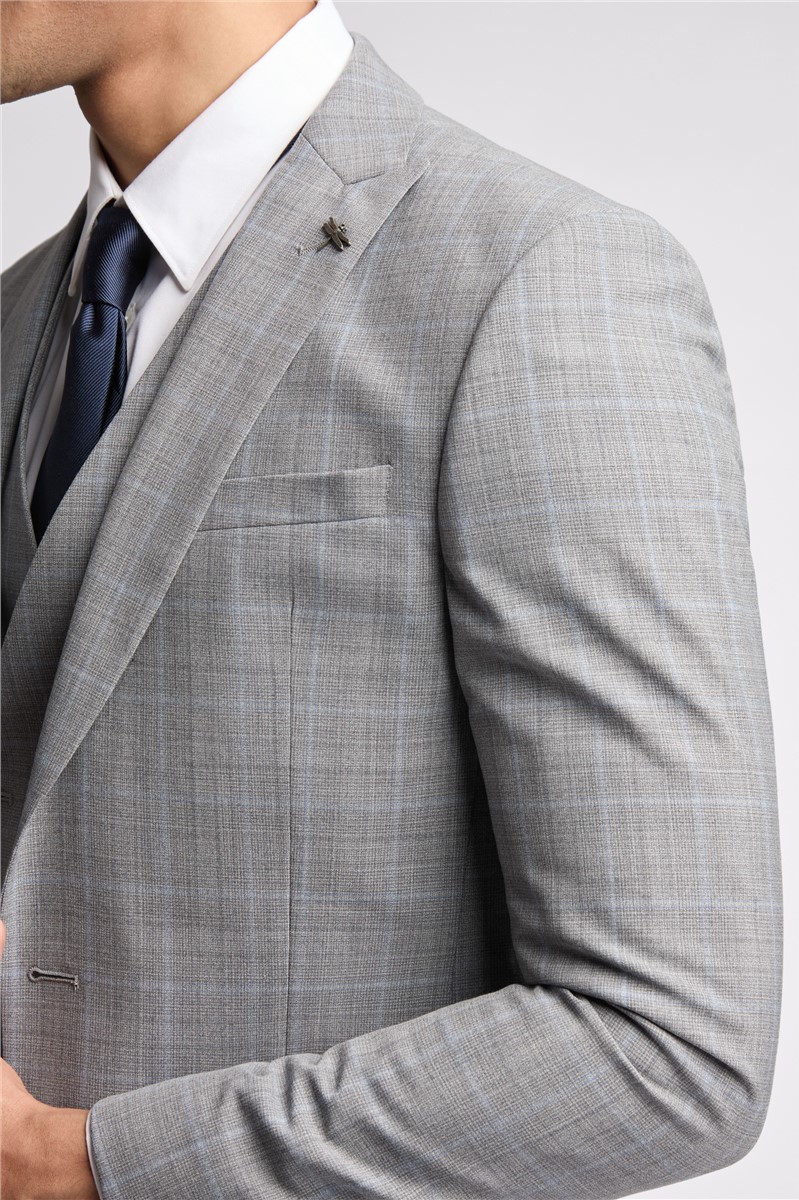  Slim Fit Bredon Grey Blue Check Trouser