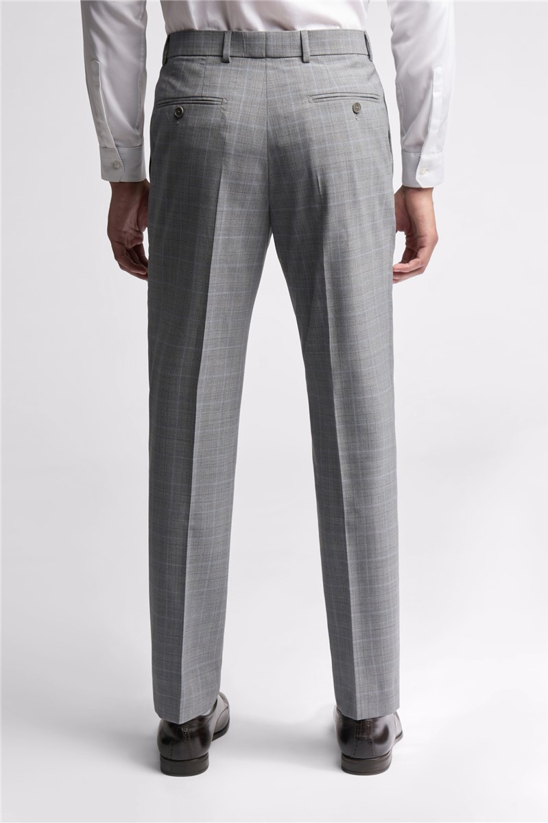  Slim Fit Bredon Grey Blue Check Trouser