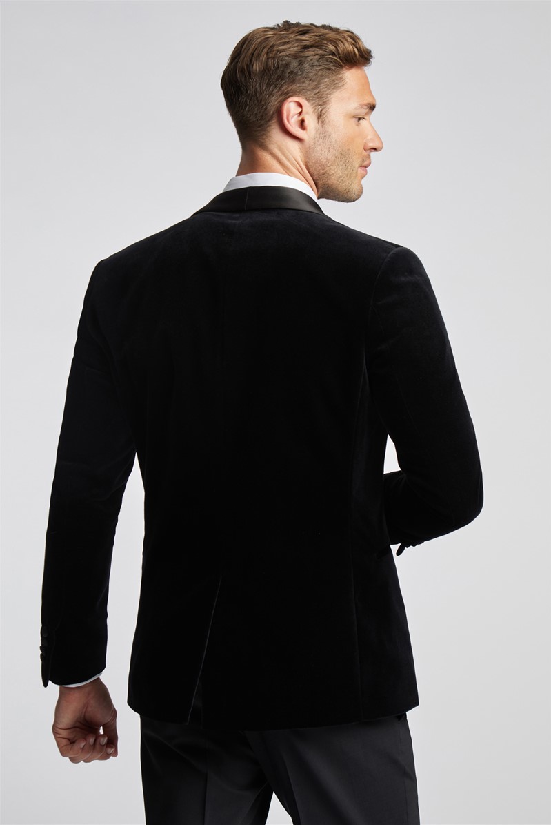  Slim Fit Black Velvet Jacket