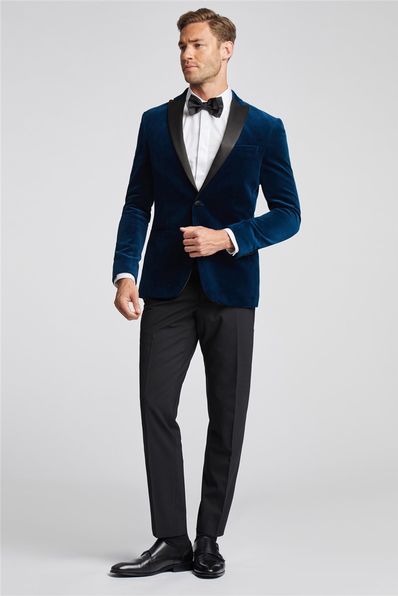 Ted Baker Slim Fit Teal Velvet Jacket