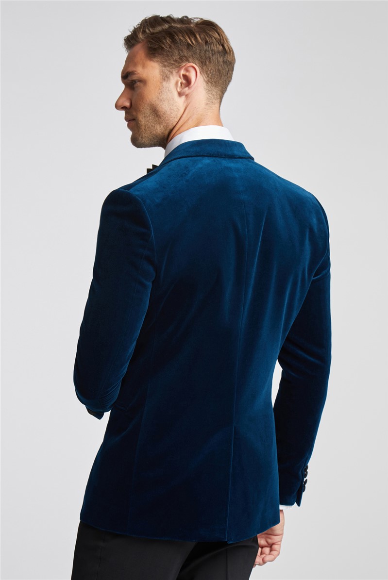  Slim Fit Teal Velvet Suit