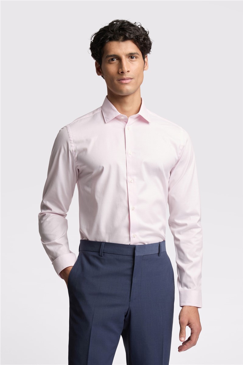 Slim Fit Searle Pink Diamond Dot Shirt