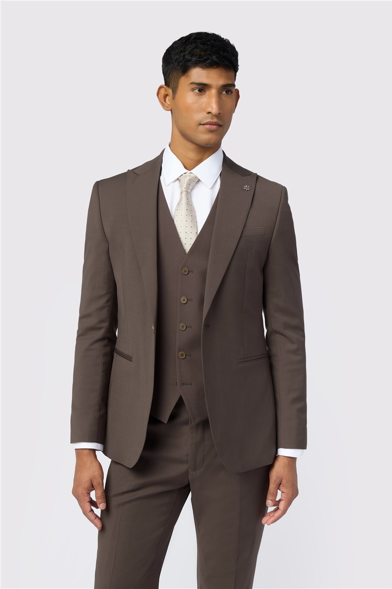  Slim Fit Freeth Taupe Tonic Waistcoat