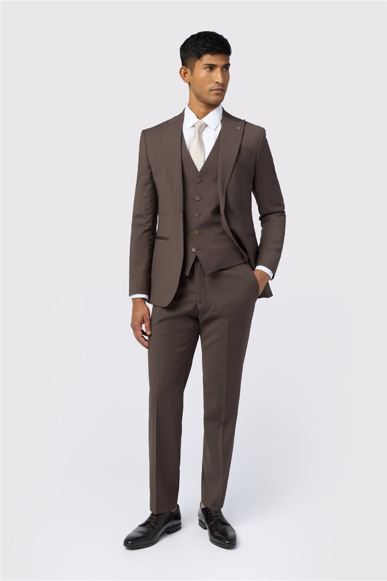  Slim Fit Freeth Taupe Tonic Waistcoat