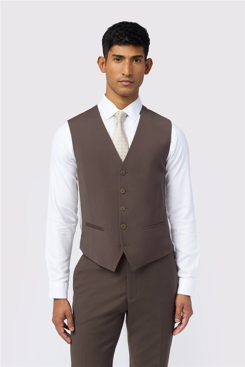  Slim Fit Freeth Taupe Tonic Waistcoat