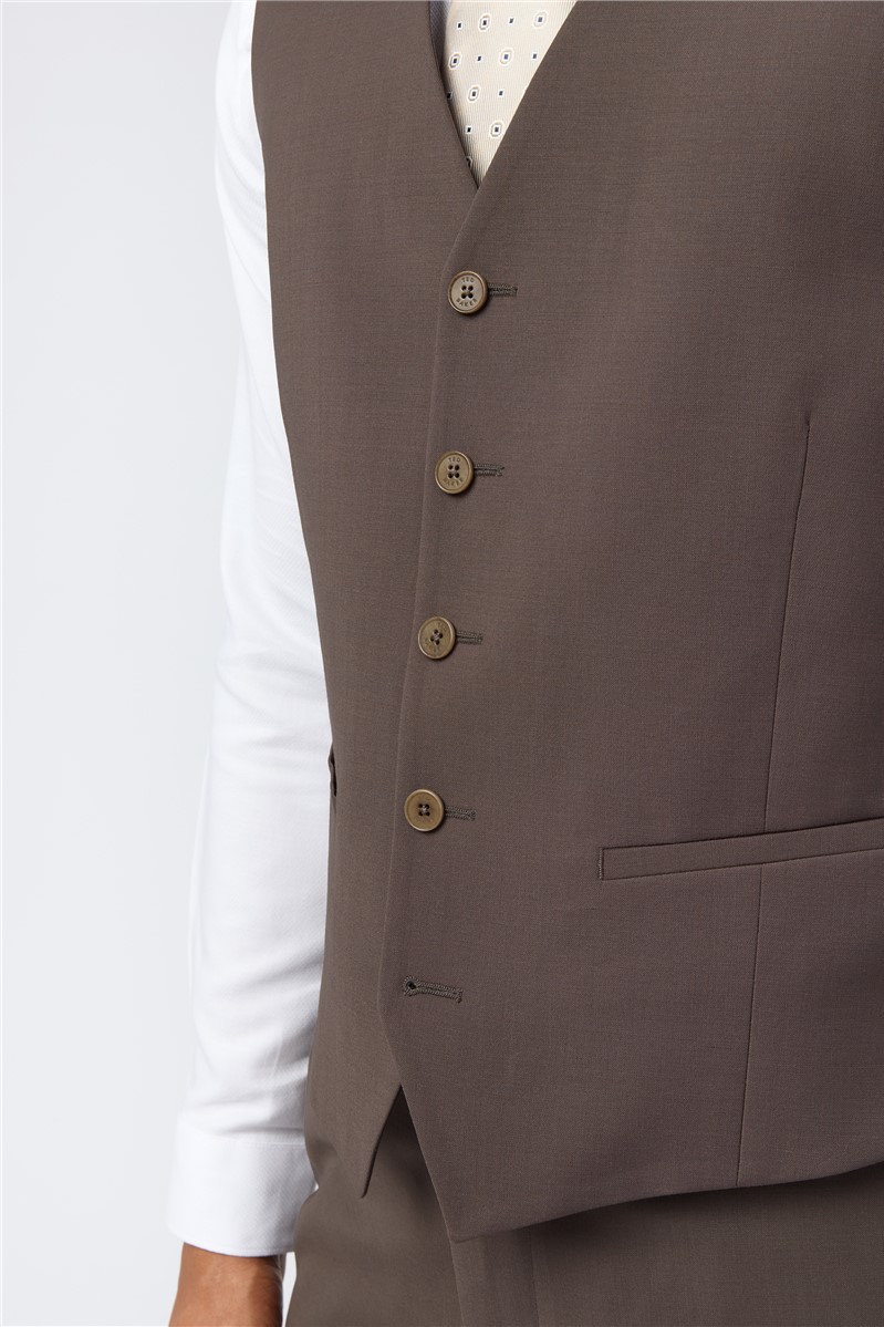  Slim Fit Freeth Taupe Tonic Waistcoat
