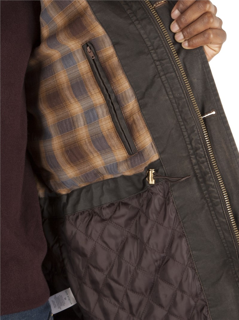  Brown Waxed Regular Fit Jacket