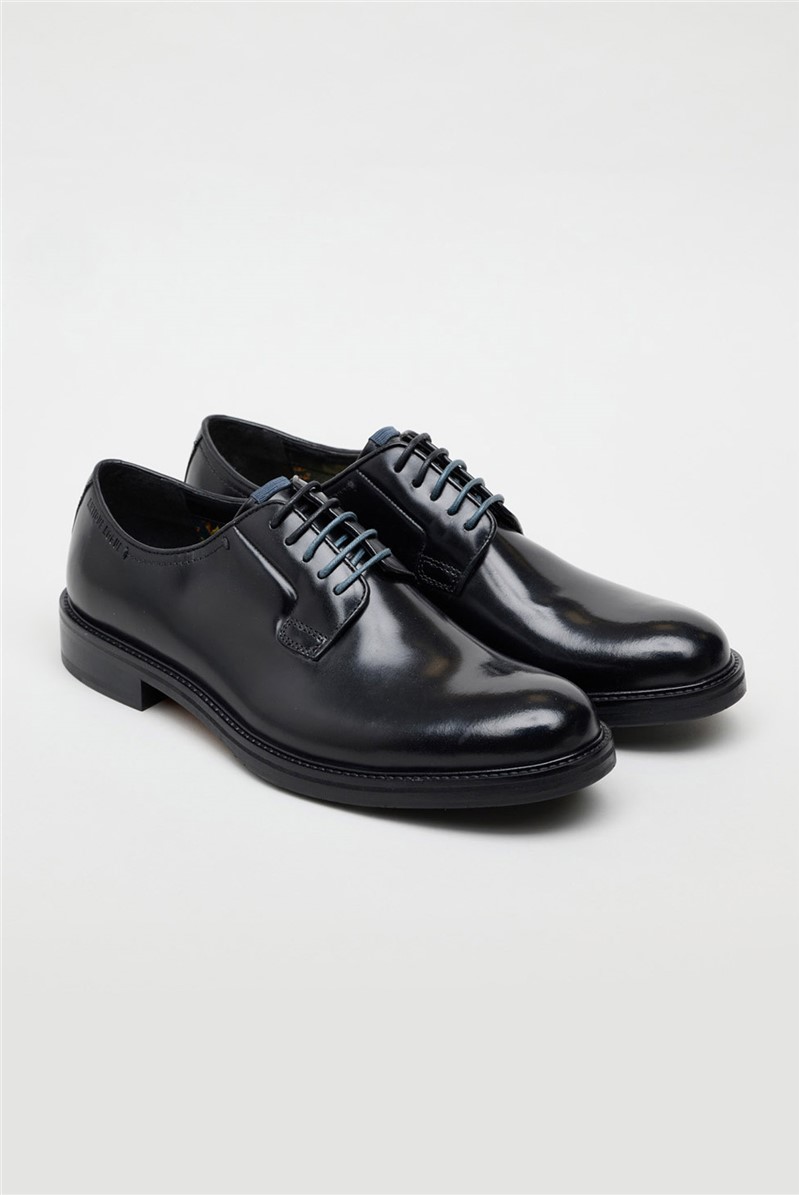  Finn Black Leather Derby Shoe