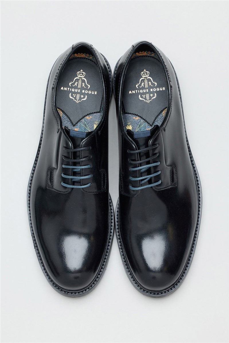  Finn Black Leather Derby Shoe