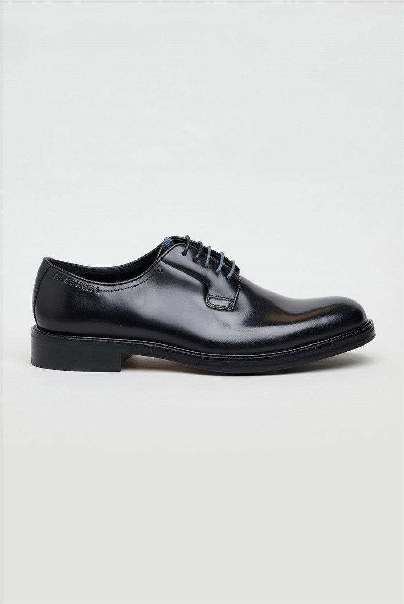  Finn Black Leather Derby Shoe