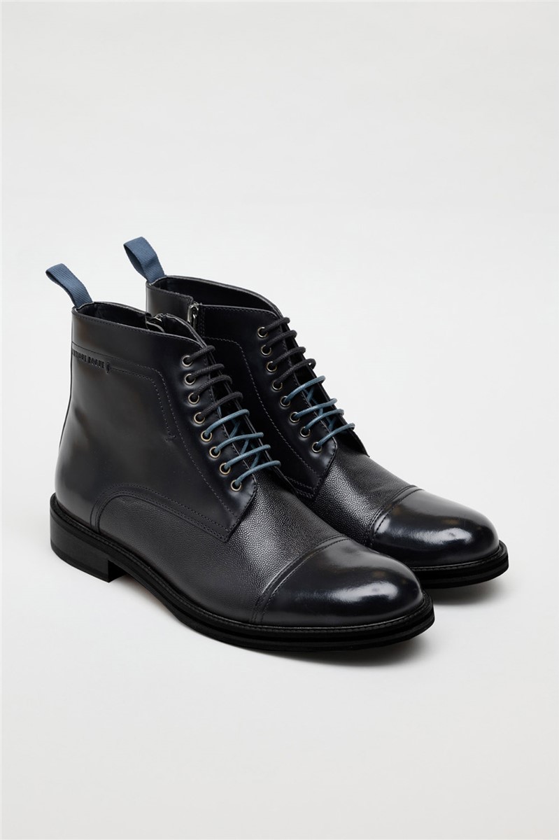  Billy Black Leather Capped Boot