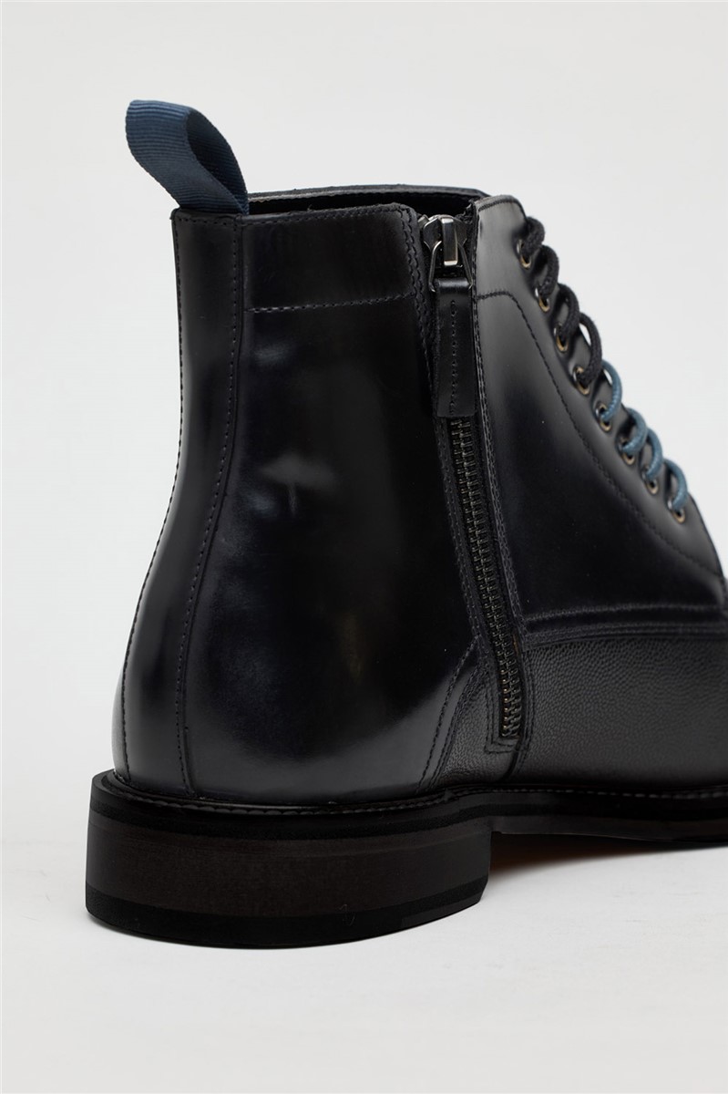  Billy Black Leather Capped Boot