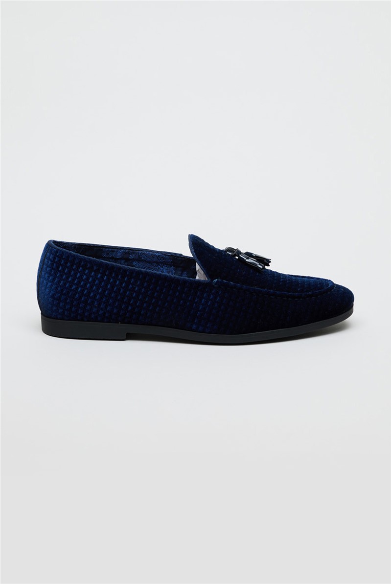  Henry Navy Velvet Loafer