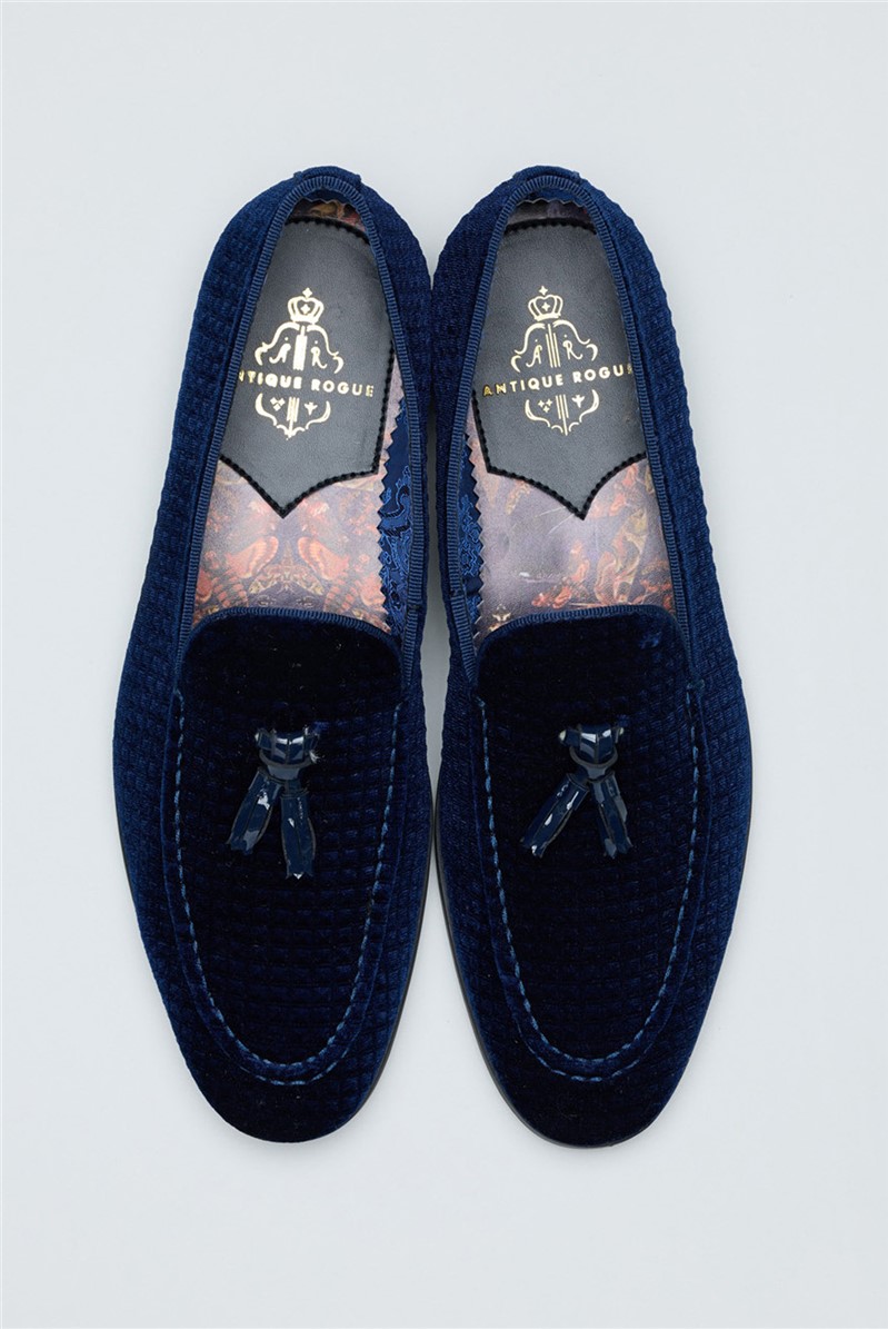  Henry Navy Velvet Loafer