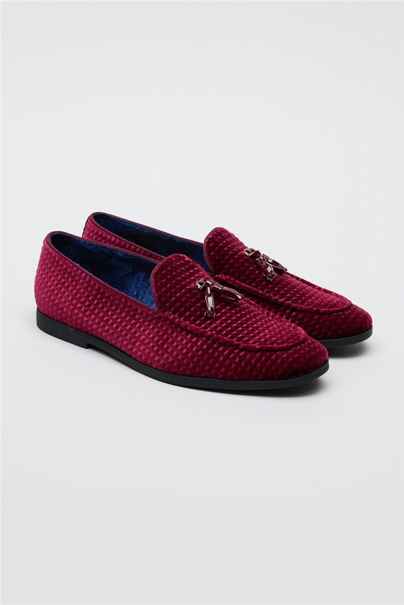  Henry Burgundy Velvet Loafer