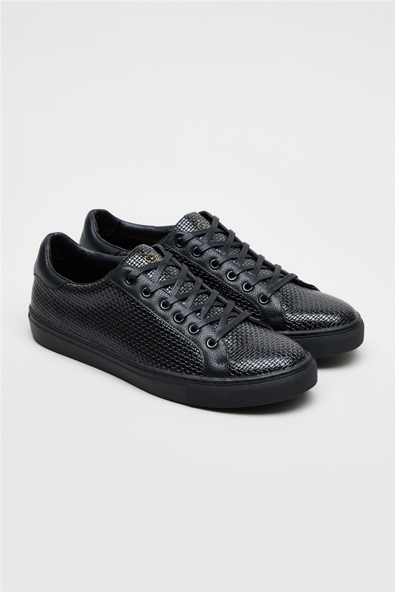  Black Kimber Patent Trainers