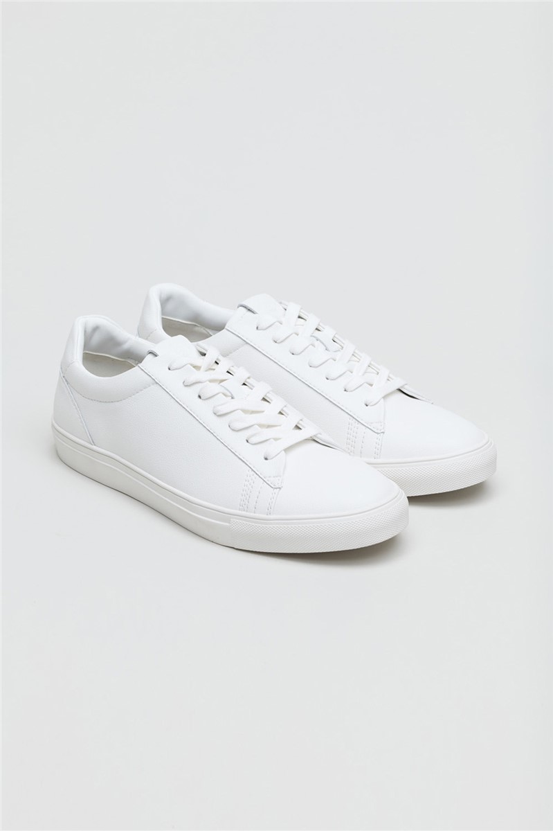  Gibbs White Leather Trainer