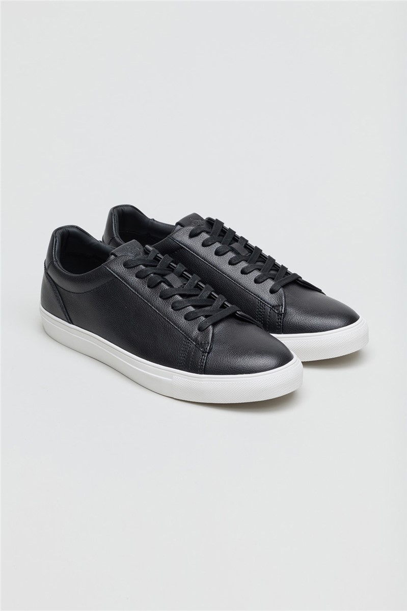  Gibbs Black Leather Trainer
