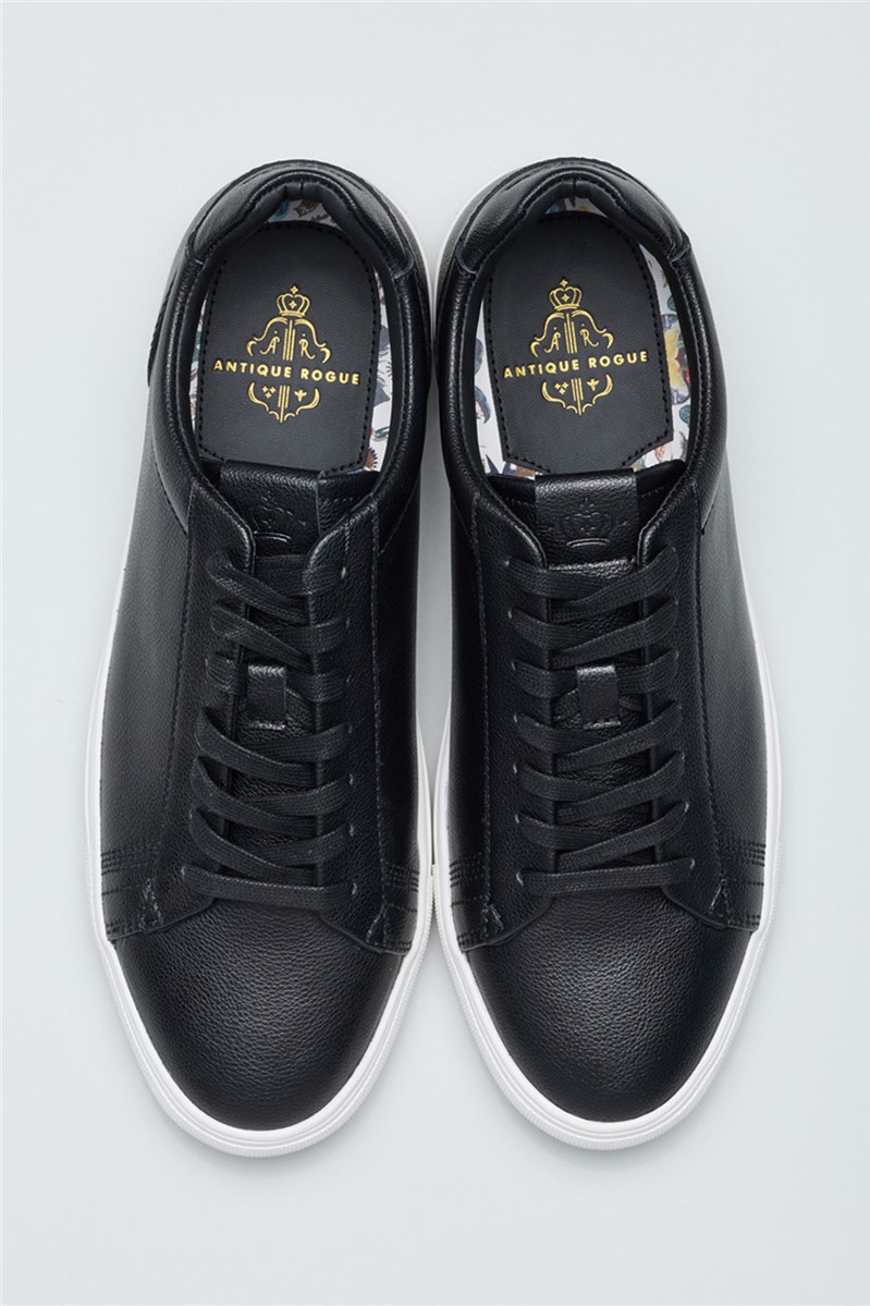  Gibbs Black Leather Trainer