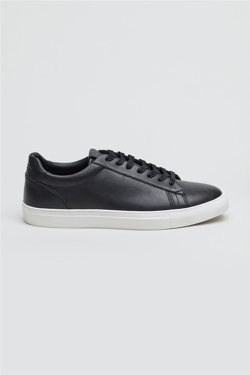  Gibbs Black Leather Trainer