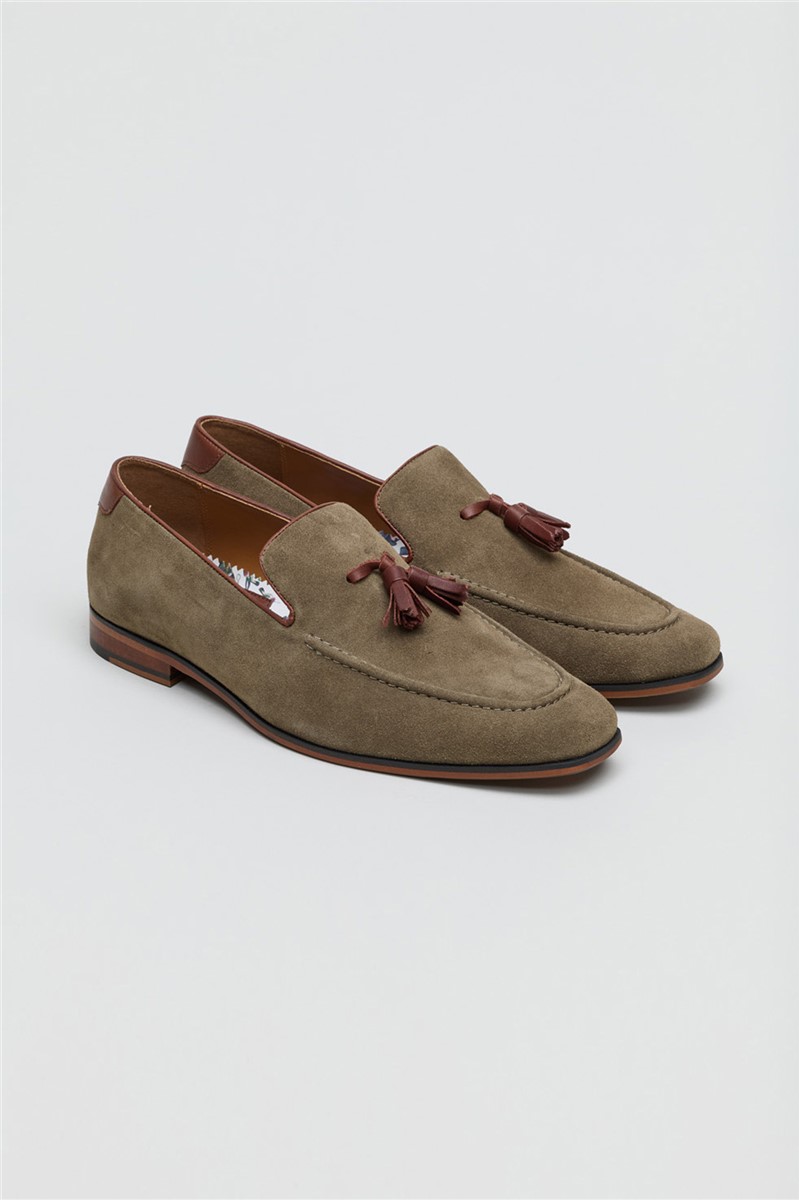  Chester Olive Suede Tassel Loafer