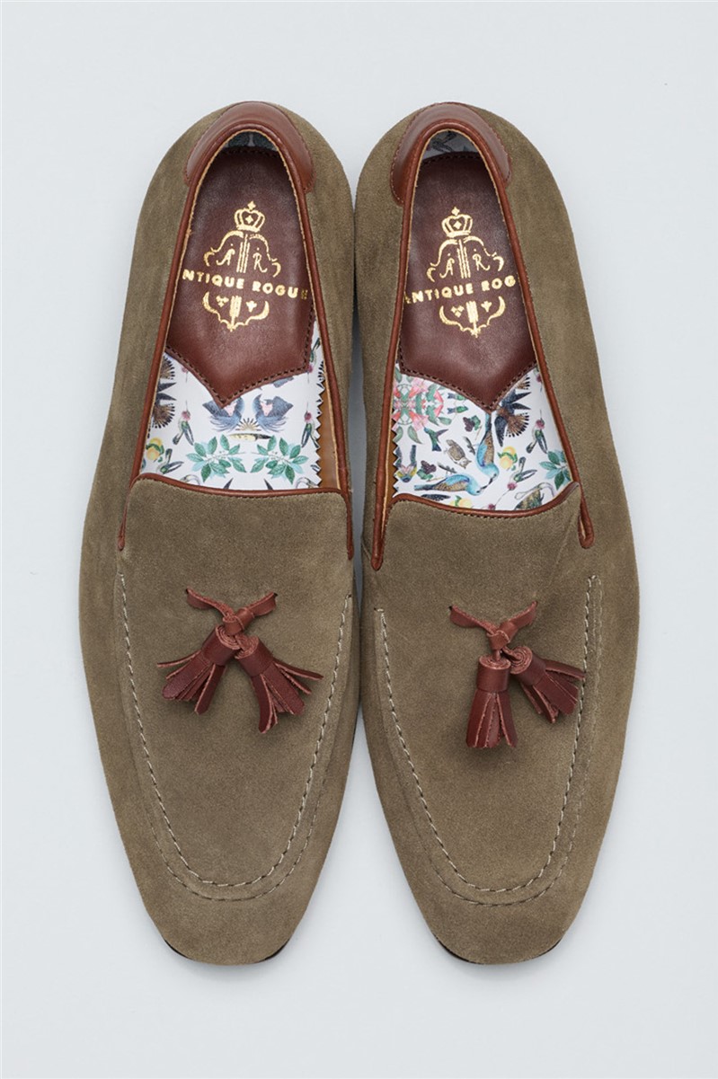  Chester Olive Suede Tassel Loafer