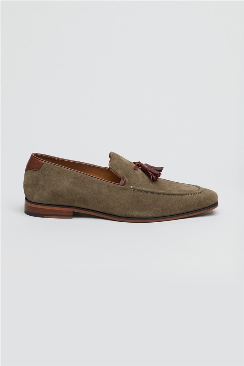  Chester Olive Suede Tassel Loafer