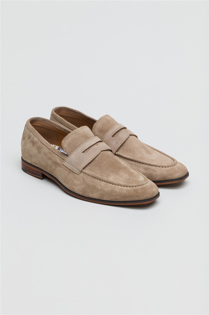  Churchill Loafer Stone Suede