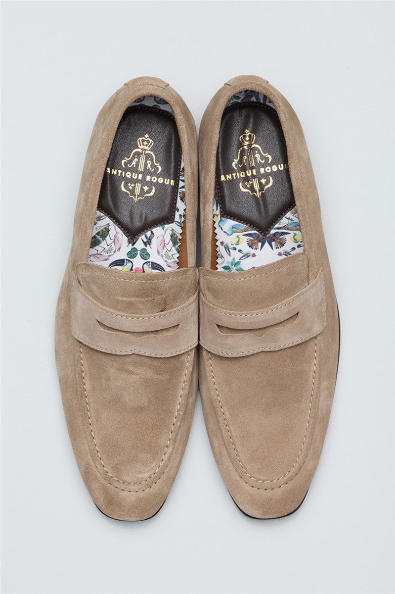  Churchill Loafer Stone Suede