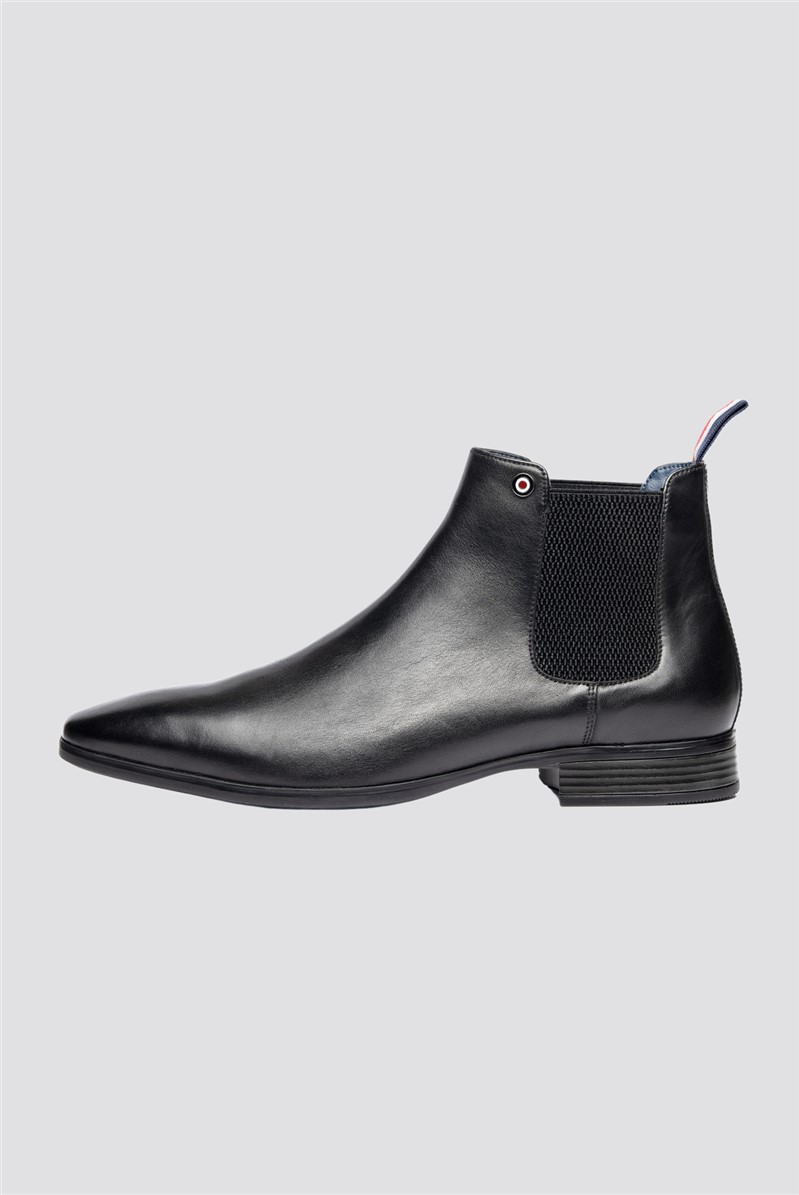  Black Leather Eddie Chelsea Boots