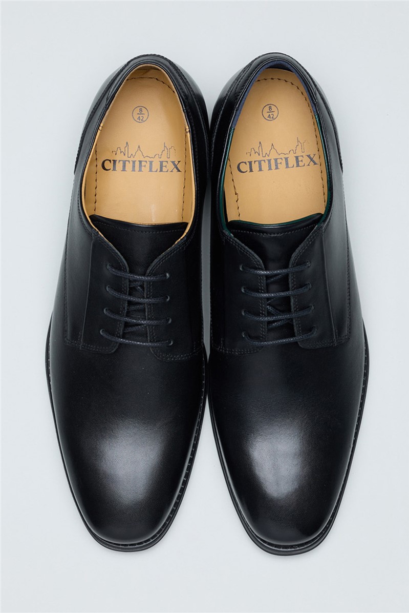  Farringdon Black Leather Derby Shoe