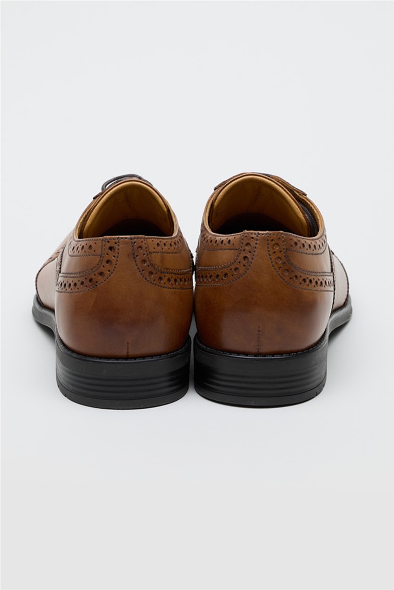  Cannon Tan Leather Brogue Derby Shoe