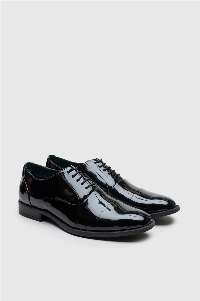 View of Limehaus Oxley Black Patent Shoe