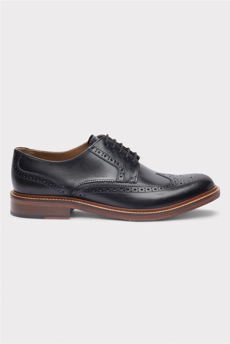  Mansell Black Leather Brogues