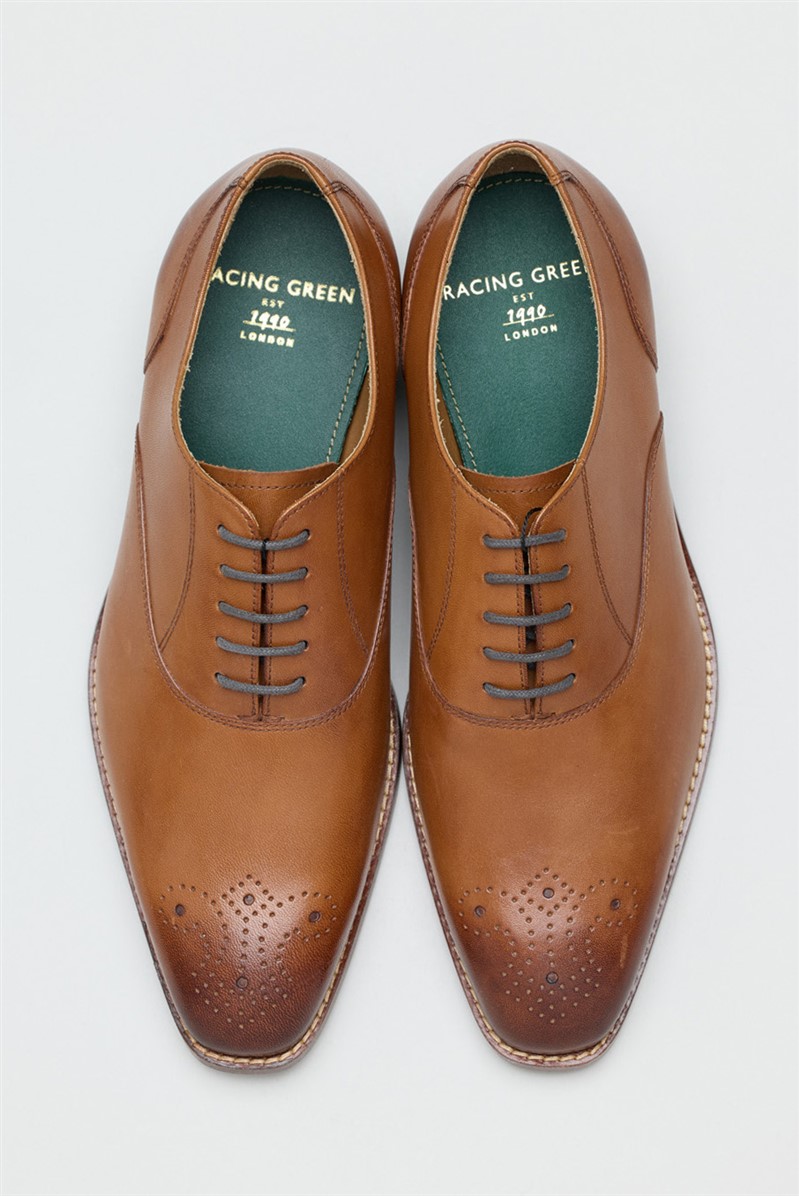  Tan Leather Alfonso Oxford Shoes