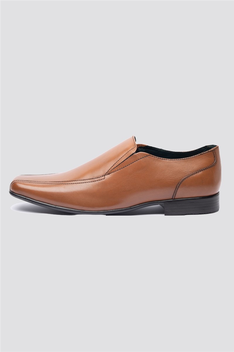 Men's tan slip hot sale on dress shoes