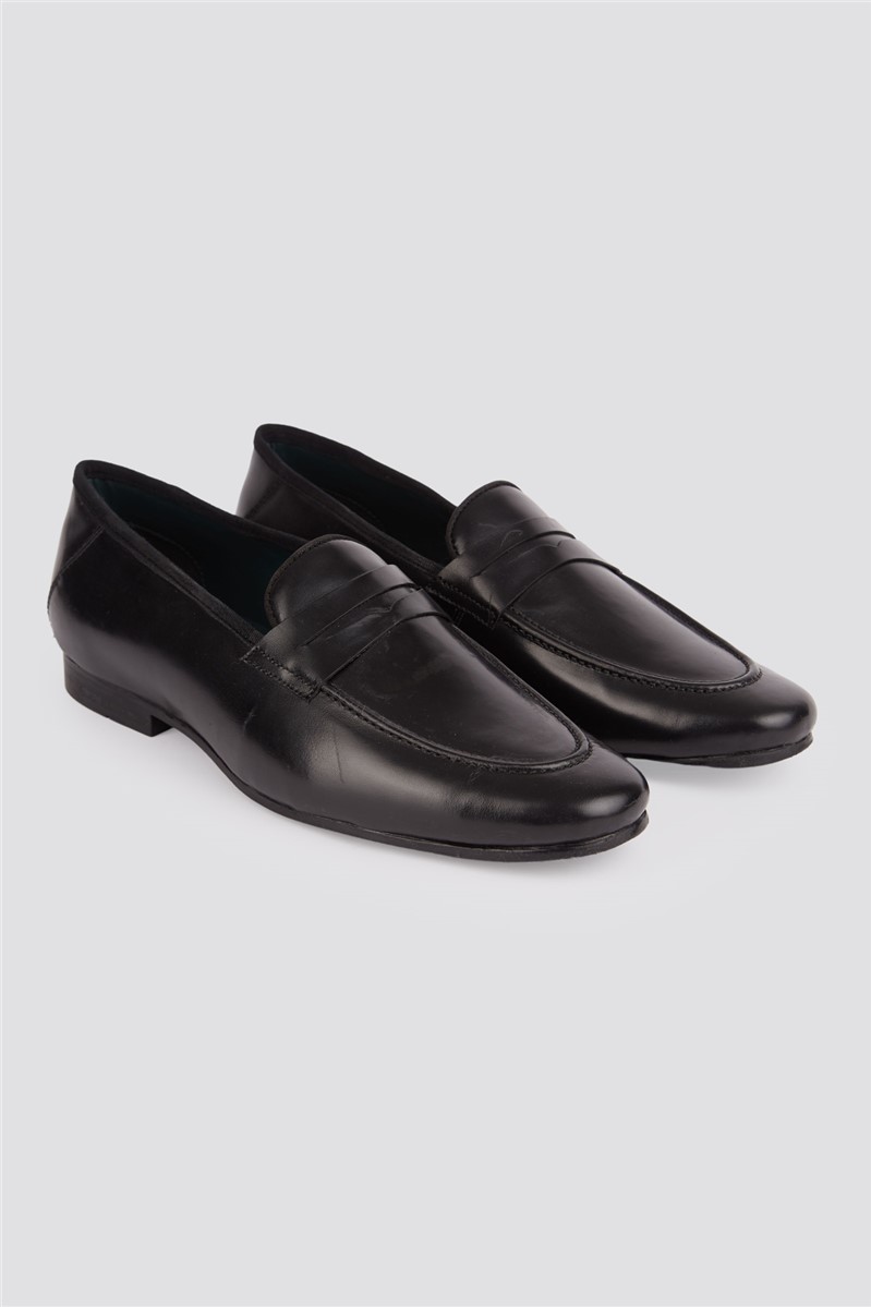Racing Green Black Loafer Style Shoes