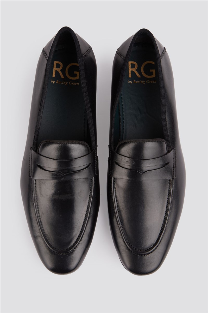 Racing Green Black Loafer Style Shoes
